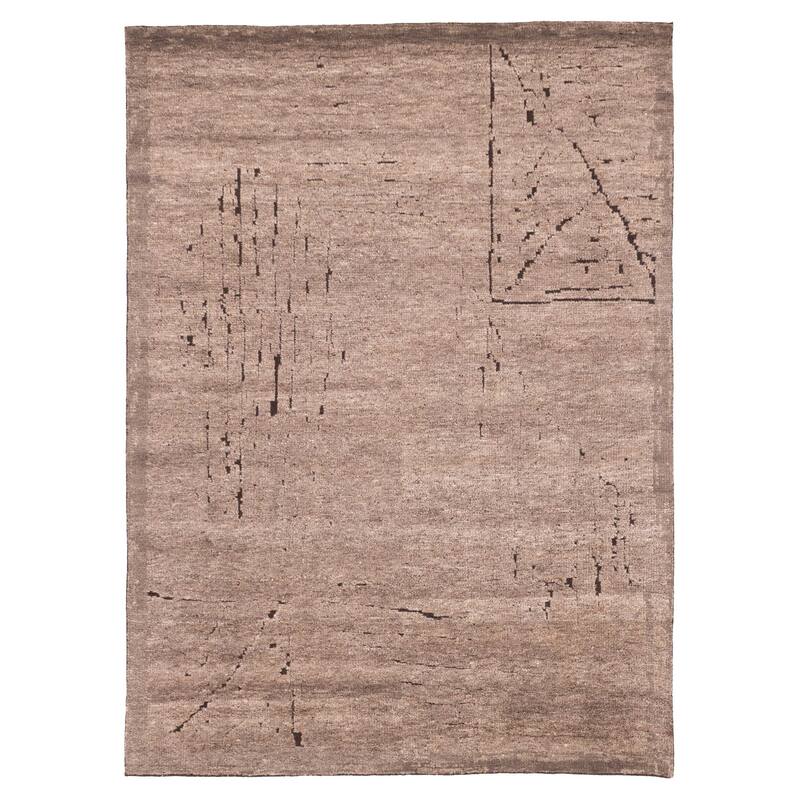 ECARPETGALLERY Hand-knotted Tangier Brown Wool Rug - 6'2 x 8'10