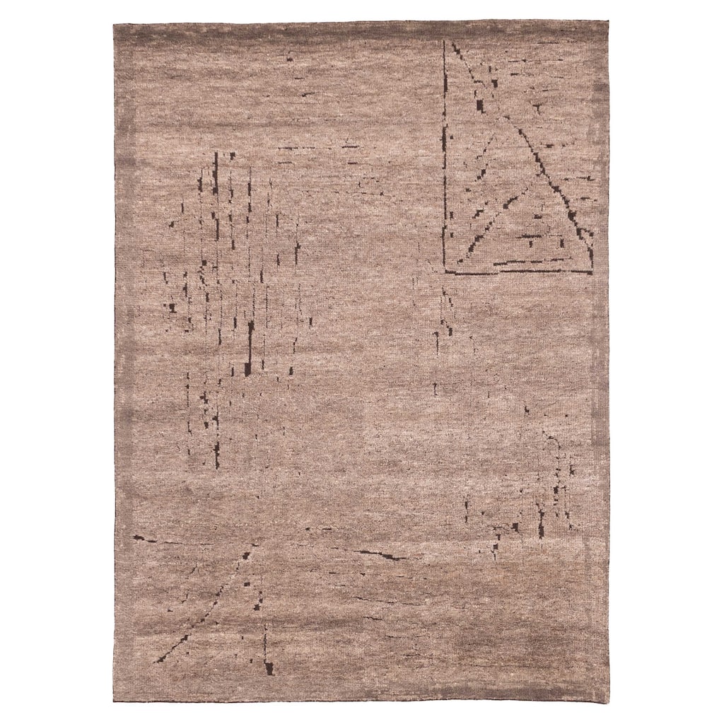 ECARPETGALLERY Hand-knotted Tangier Brown Wool Rug - 6'2 x 8'10