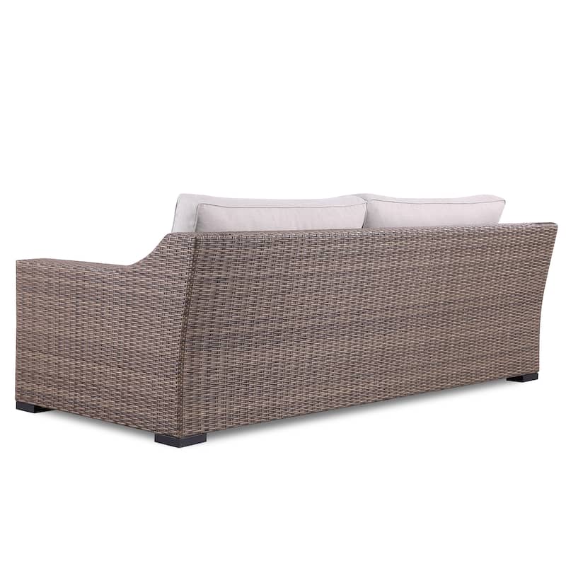 Manhattan Rustic Wicker Rattan Sofa, Beige