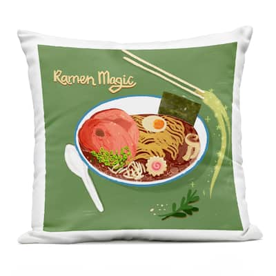 Stupell Ramen Magic International Meal Printed Outdoor Throw Pillow Design by Juliet Rose Philips