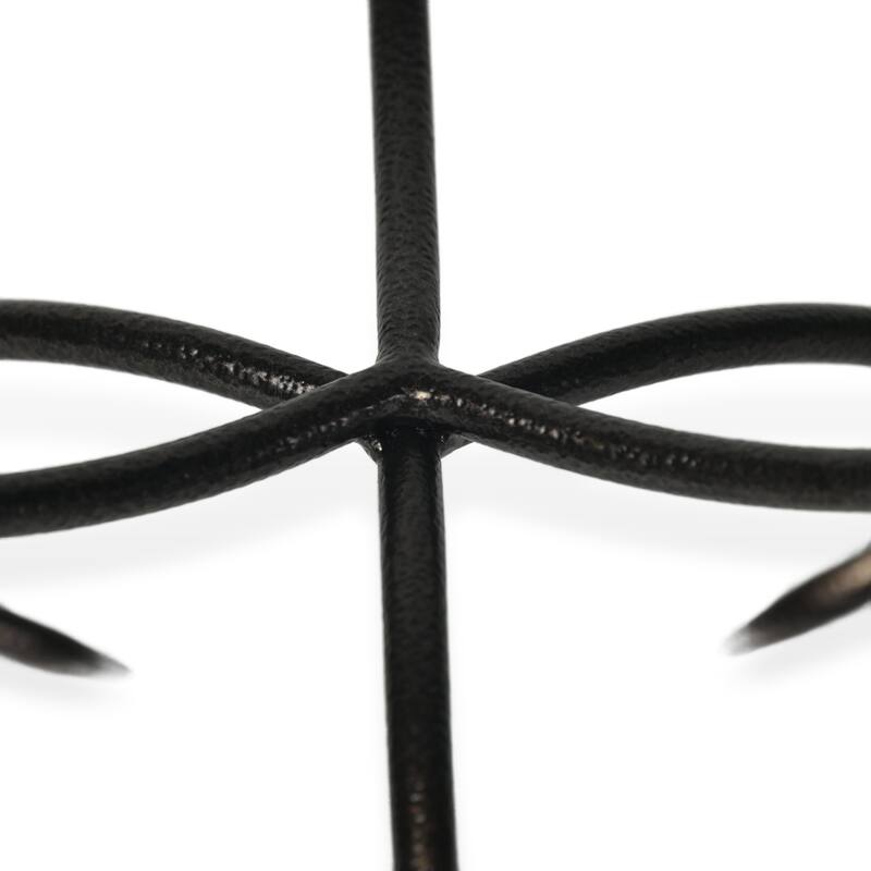 HomeRoots 13" Clear And Black Glass And Metal Round Decorative Bowl With Stand - 12.50 in. x 6.75 in. x 12.50 in.