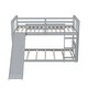 preview thumbnail 18 of 25, Twin Over Twin Bunk Bed Floor Bunk Bed with Slide and Ladder