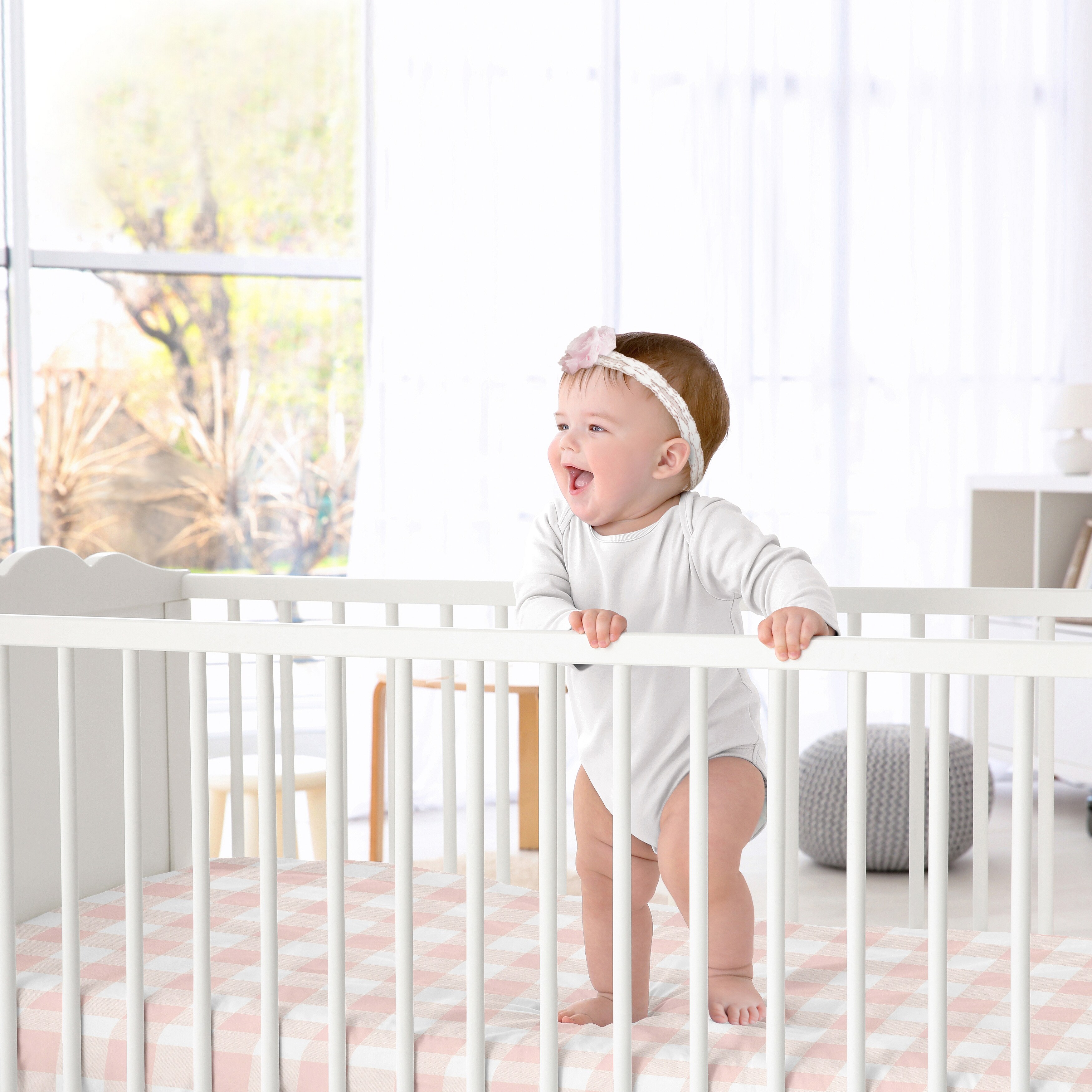 Pink buffalo check crib sheet 2025