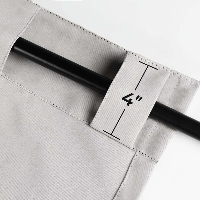 Superior Solid Machine Washable Room Darkening Blackout Curtains with Back Tabs, Set of 2