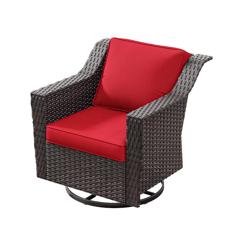 Cozywor Outdoor Patio Swivel Rattan Rocking Wicker Chair - N/A