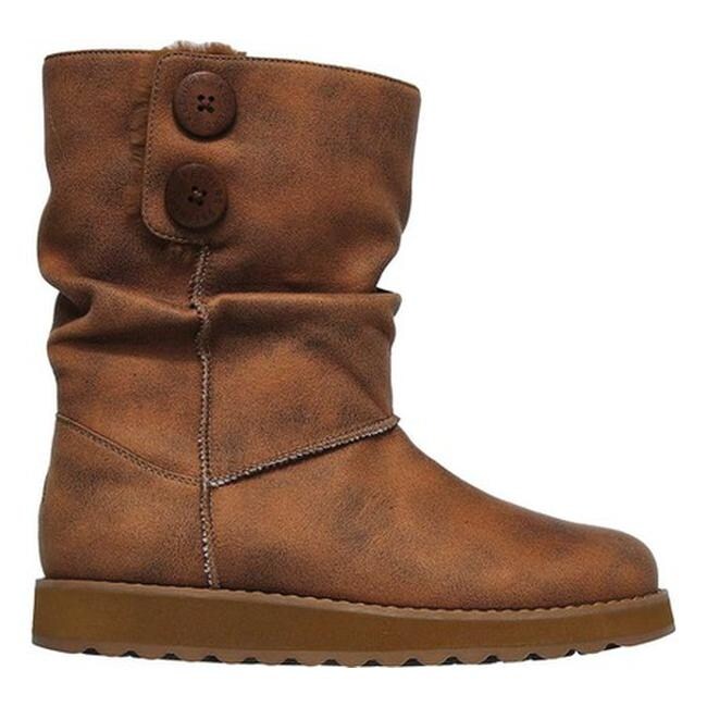 skechers keepsakes mid calf double buckle boot with studs