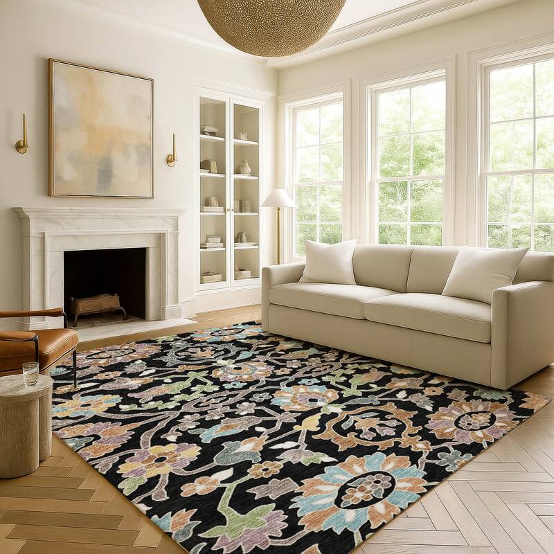 Machine Washable Indoor/ Outdoor Traditional Blanca Chantille Rug