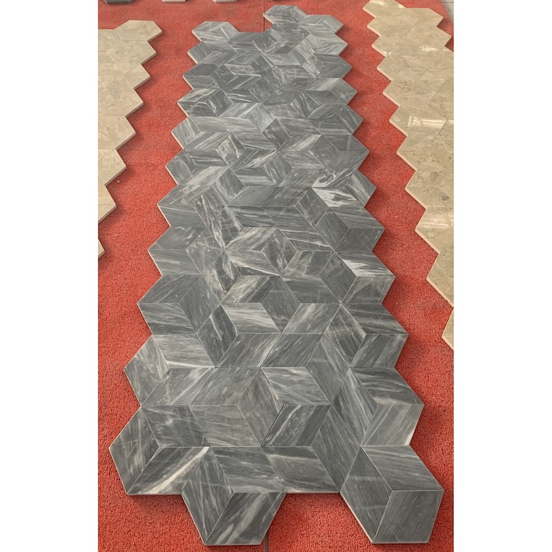 Hexagon Honed Finished Natural Stone Marble Tiles for Wall and Floor, 1 Box 12 PCS