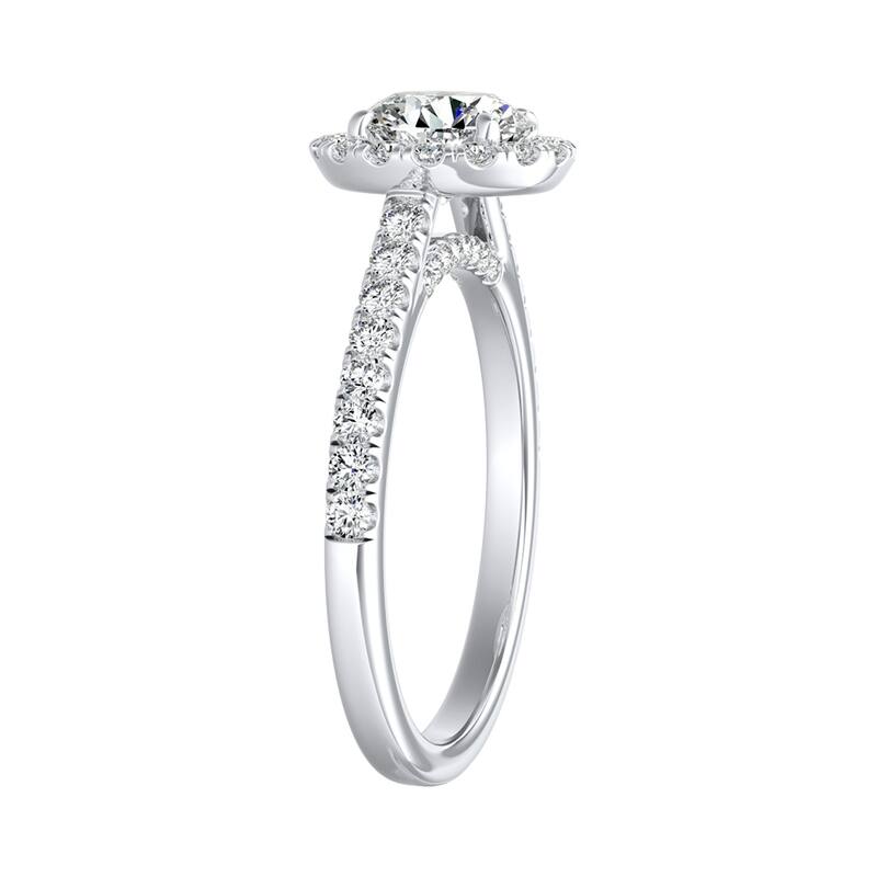 Auriya 14k Gold 2 1/2ct Moissanite Halo Diamond Engagement Ring 3/8ctw