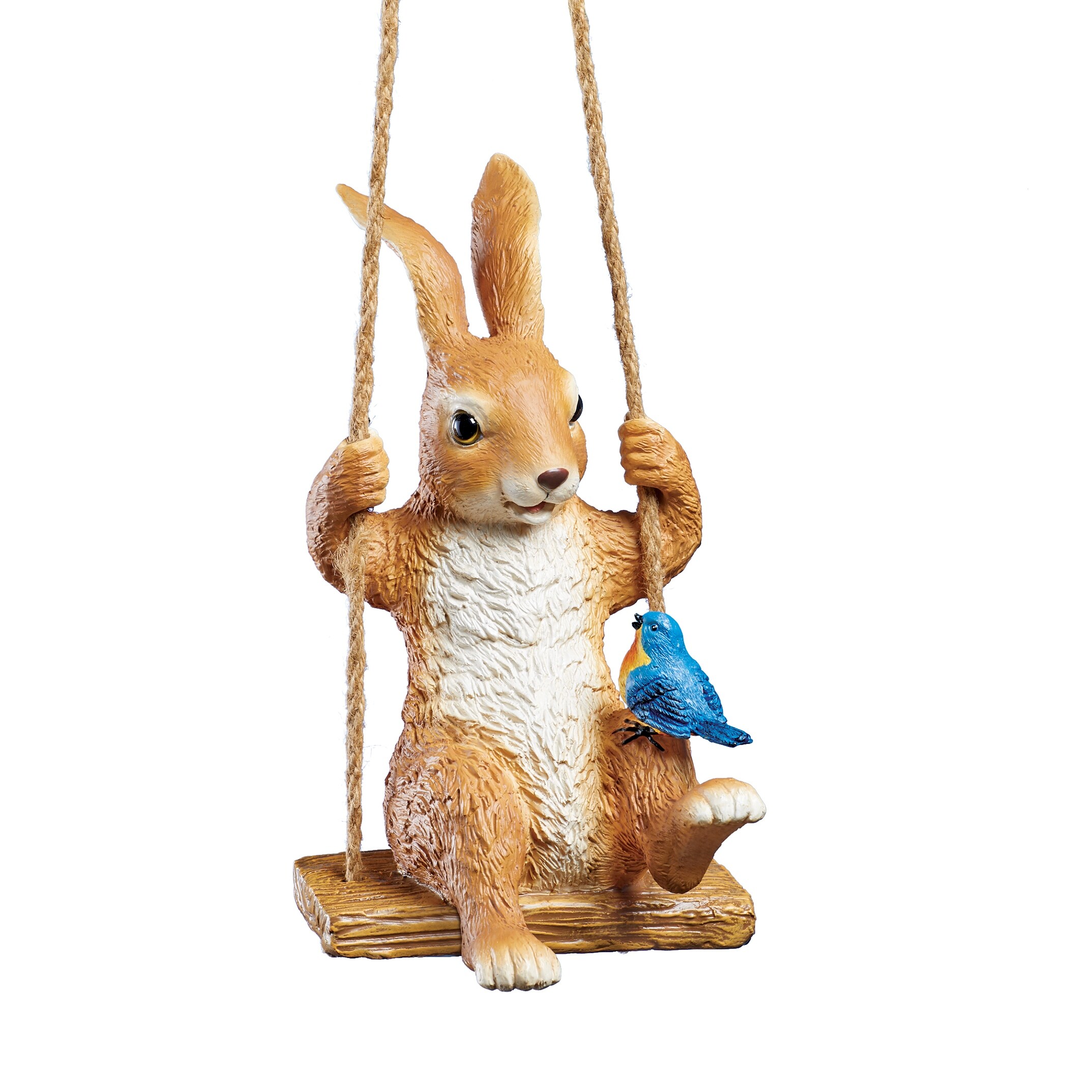 Hand-Painted-Bunny-On-a-Swing- Hand-Painted-Bunny-On-a-Swing-