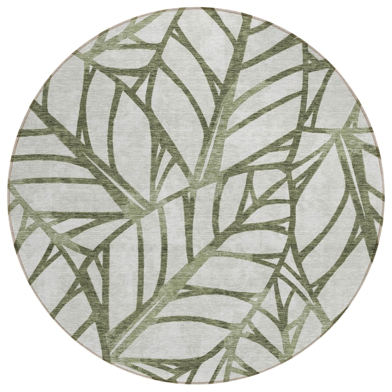 Machine Washable Indoor/ Outdoor Chantille Modern Palms Rug