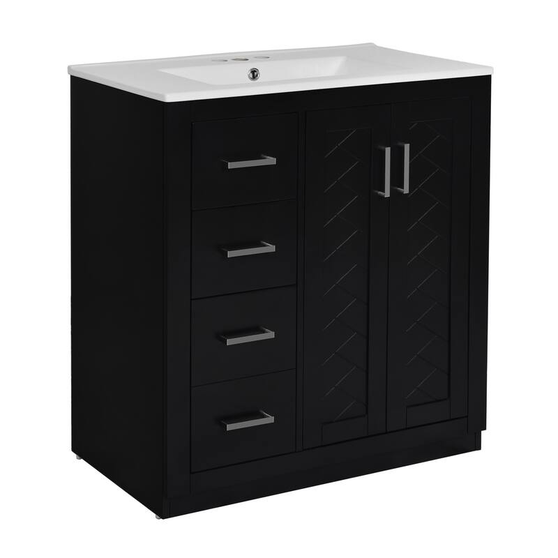 30" Bathroom Vanity with Ceramic Sink