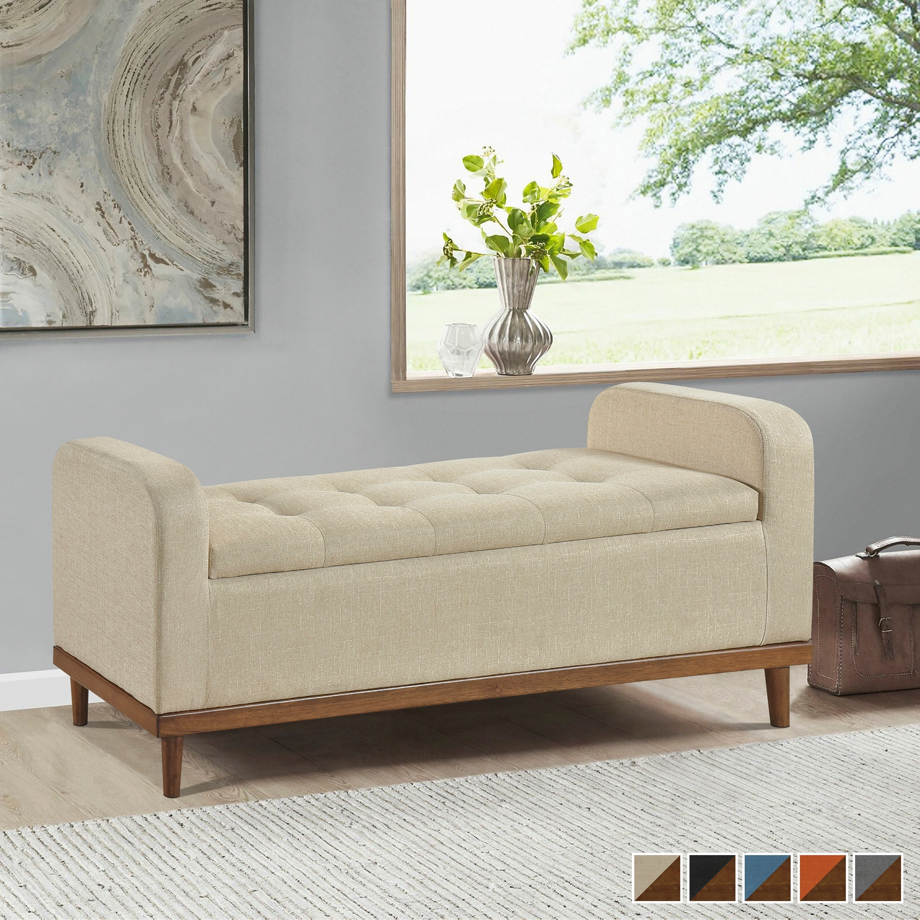 Fremont & Park Brighton Fabric Lift Top Storage Bench