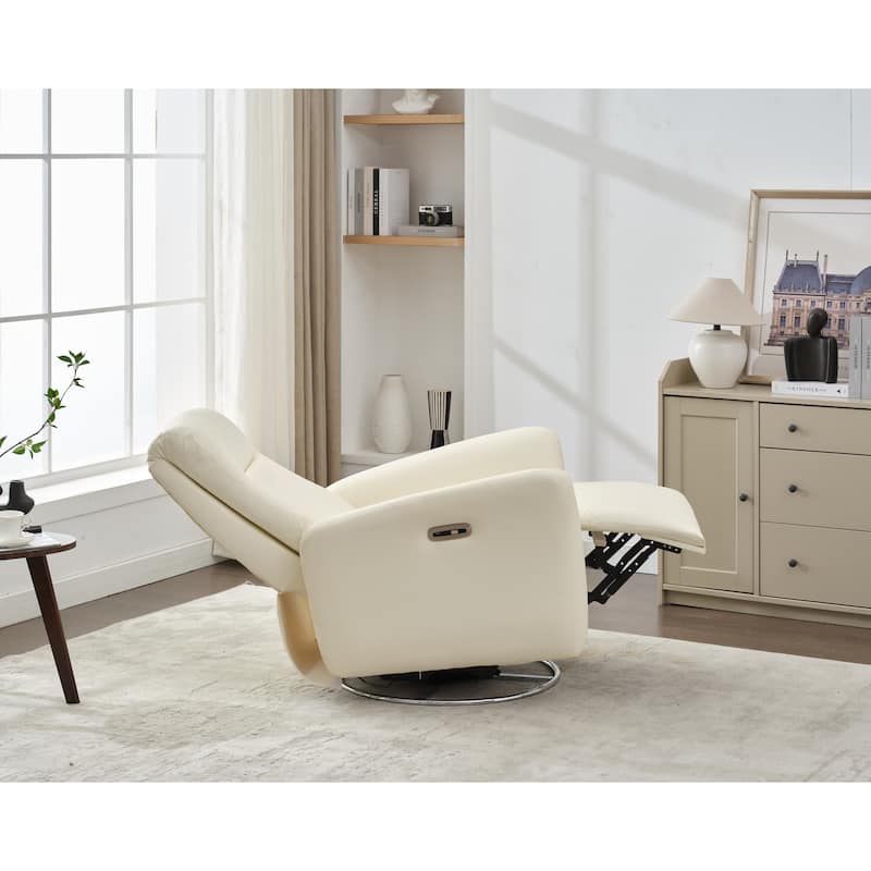 Electric Rocking Recliner, 270° Swivel Power Glider Chair with Button Control for Nursery, Bedroom or Living Room