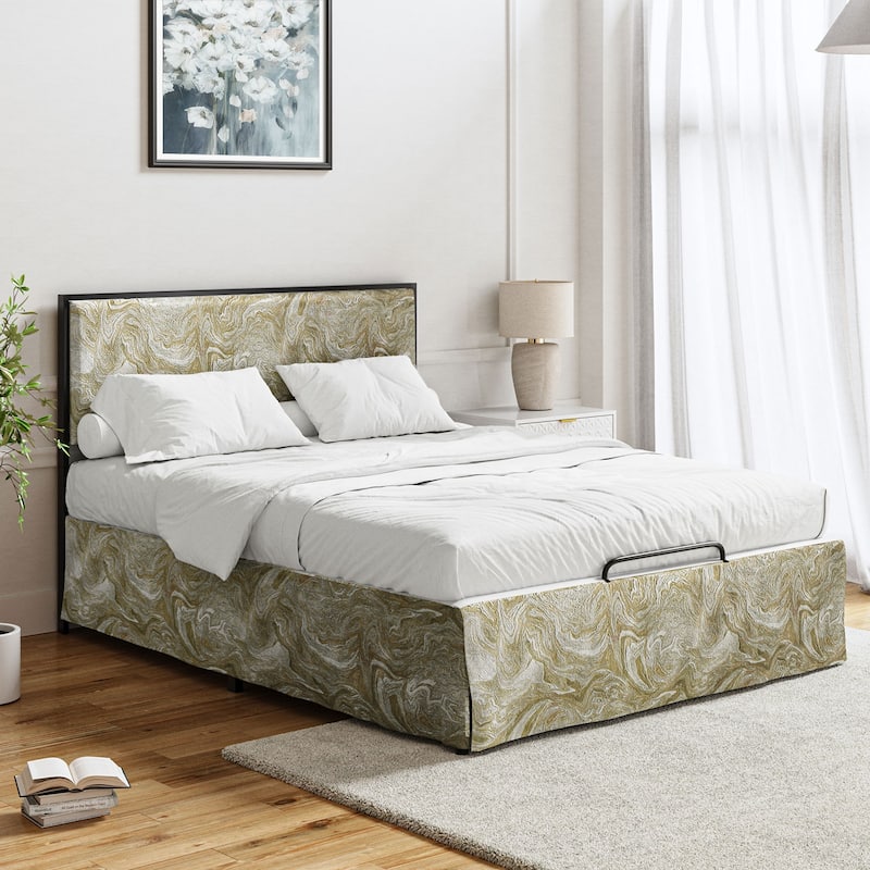 Oliver Modern Washable Slipcover Bed Upholstered Metal by HULALA HOME