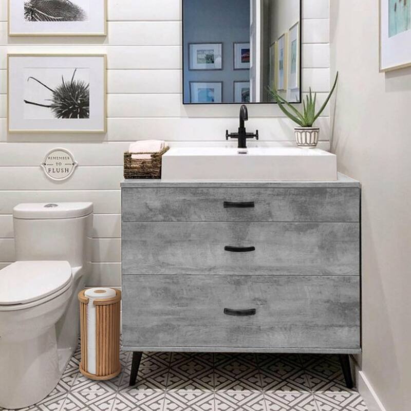 Teak Toilet Paper Rack - 6-1/4" Dia. x 12" H