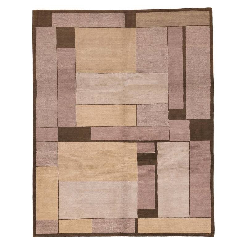 ECARPETGALLERY Hand-knotted Opulence Taupe Wool Rug - 8'1 x 9'10