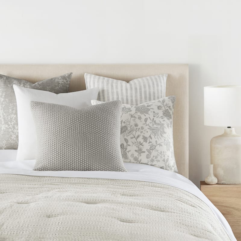 2-Pack Decor Throw Pillows Seed Stitch Knit with Cotton Patterns in Jacobean