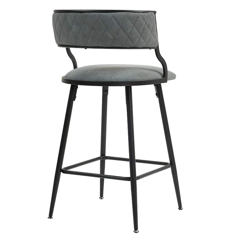 26'' Counter Height Bar Stools Corduroy Kitchen Island Counter Bar Stool With Back