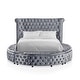 preview thumbnail 6 of 18, Furniture of America Shendae Glam Tufted Velvet Storage Footboard Round Platform Bed