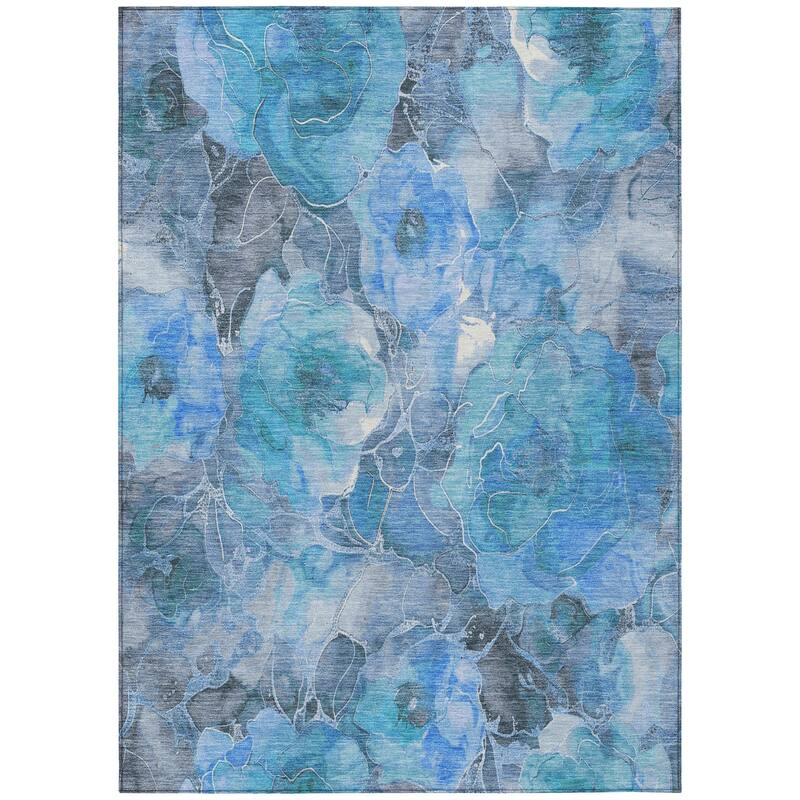 HomeRoots Floral Transitional Rectangle Outdoor Rug