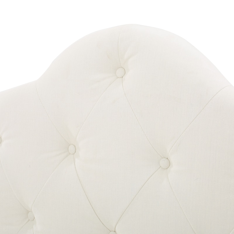 Queen Size Tufted Upholstered Headboard with Adjustable Height and Metal Legs, Modern Button Design