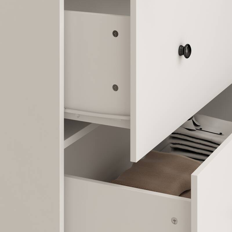 Wardrobe Closet Armoire with Mirror Scalable Hanging Rod Cabinet