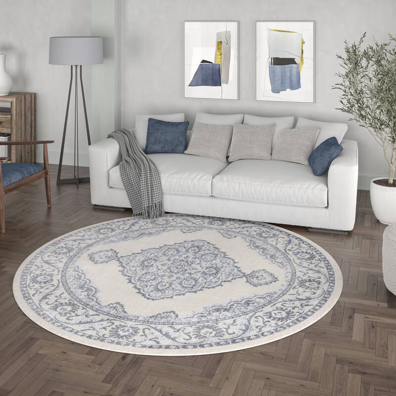 Carrington Shabby Chic Medallion Indoor Area Rug
