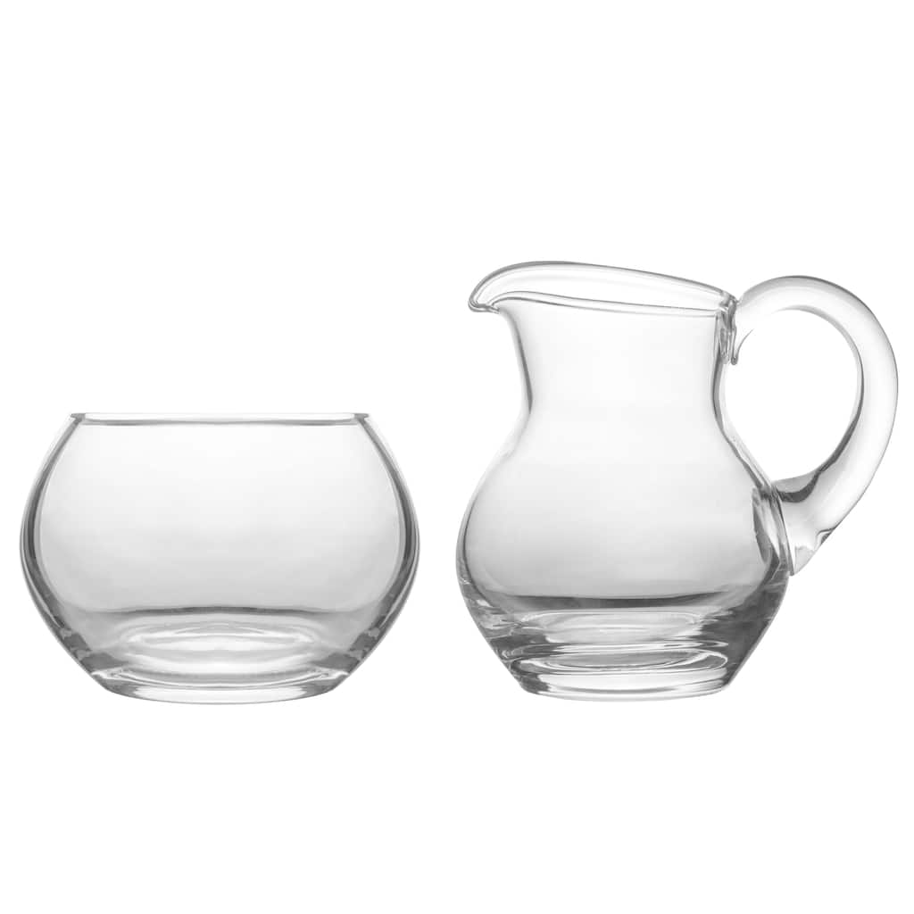Glass Sugar & Creamer -Coffee Serving Set - 6 Oz.-Majestic Gifts Inc. - 3.75" Height