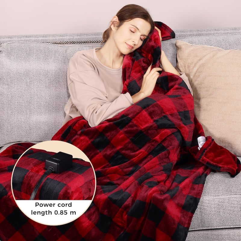 Electric Flannel King Queen Throw Heated Blanket