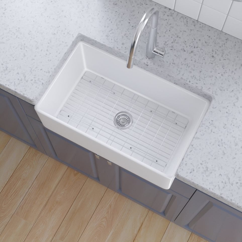 30 inch Fireclay Kitchen Sink Farmhouse Reversiable Single Bowl