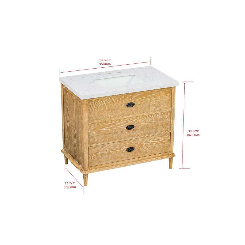37'' Ferndale Bathroom Vanity with Engineered Stone Top