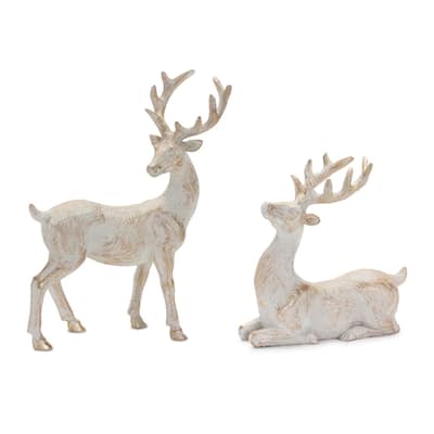 Deer Christmas Figurines - 5.25" - Set of 6