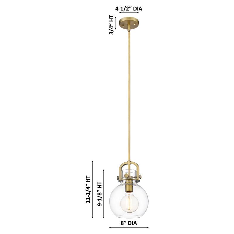 Innovations Lighting Downtown Urban - Newton Sphere - 1 Light 8" Stem Hung Arched-Frame Mini Pendant
