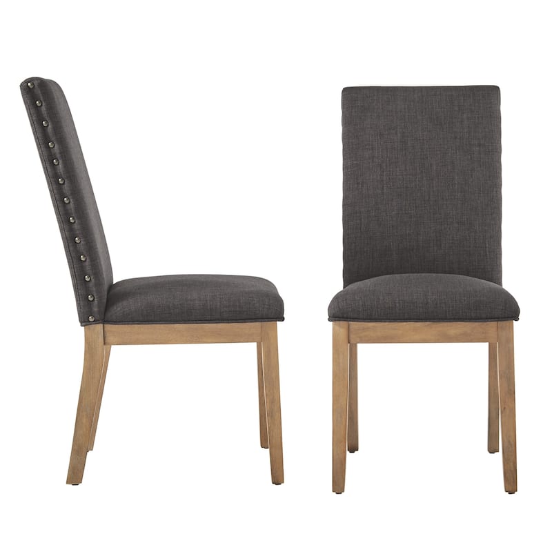 Voyager Nailhead Accent Parson Linen Dining Chair (Set of 2) by iNSPIRE Q Artisan