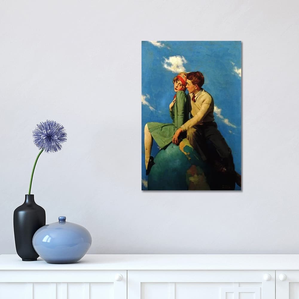 iCanvas "On Top of the World" by Norman Rockwell Canvas Print