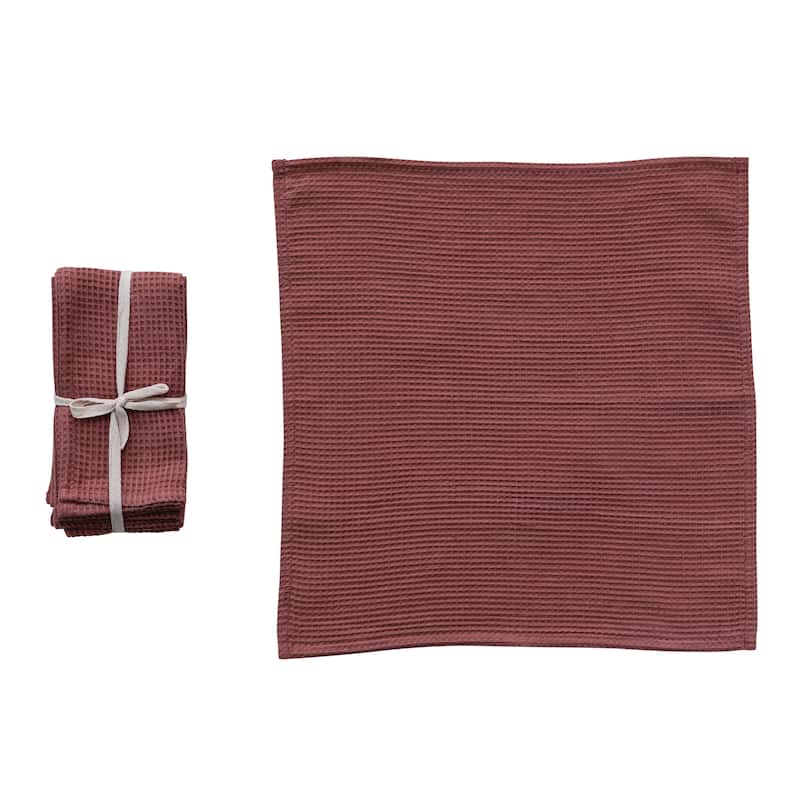 Woven Linen and Cotton Waffle Dinner Napkins