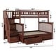 preview thumbnail 8 of 7, Columbia Twin over Full Solid Wood Staircase Bunk Bed with 2 Storage Drawers in Walnut