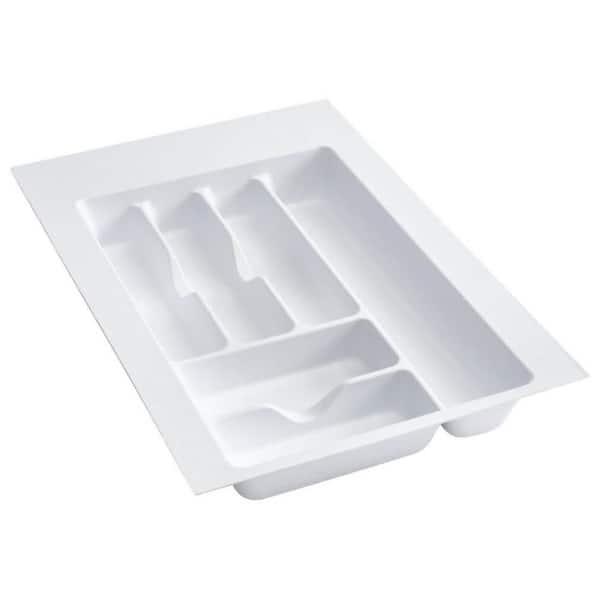 slide 2 of 12, Rev-A-Shelf CT Series 14-1/4 Inch Trimmable Polymer Cutlery Tray White