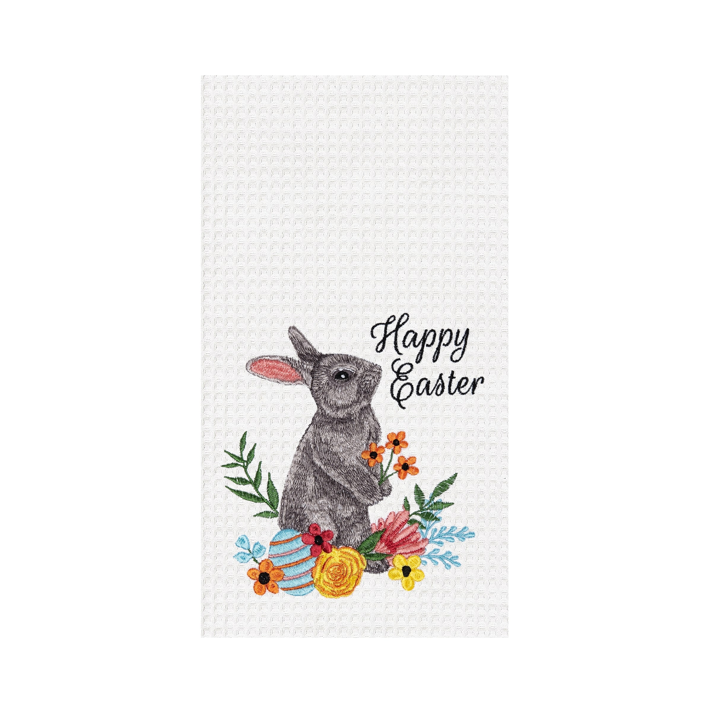 "Happy Easter" Bunny Rabbit Dishtowel