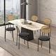 preview thumbnail 40 of 92, Leisuremod Euston Modern Velvet/Leather Dining Chair - Minimalist Wicker Back Accent Chair for Home Living Room & Kitchen