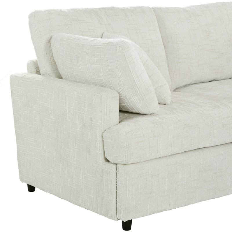 6-Piece U-Shaped Sectional Corner Sofa with Movable Ottoman and Durable Chenille Fabric for Versatile Living Spaces