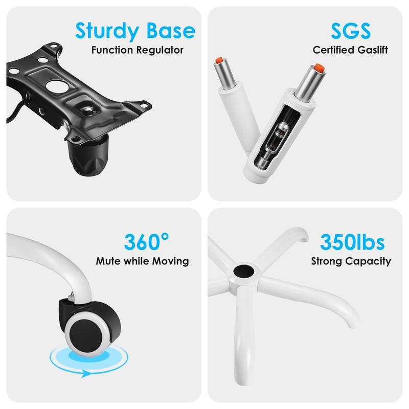 Ergonomic Office Chair, Desk Chair with Headrest and Lumbar Support, High Back Swivel Home Office Chair with Headrest