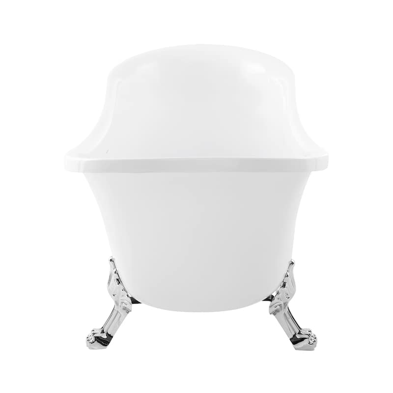 Caché Single Slipper, Clawfoot Soaking Acrylic Bathtub