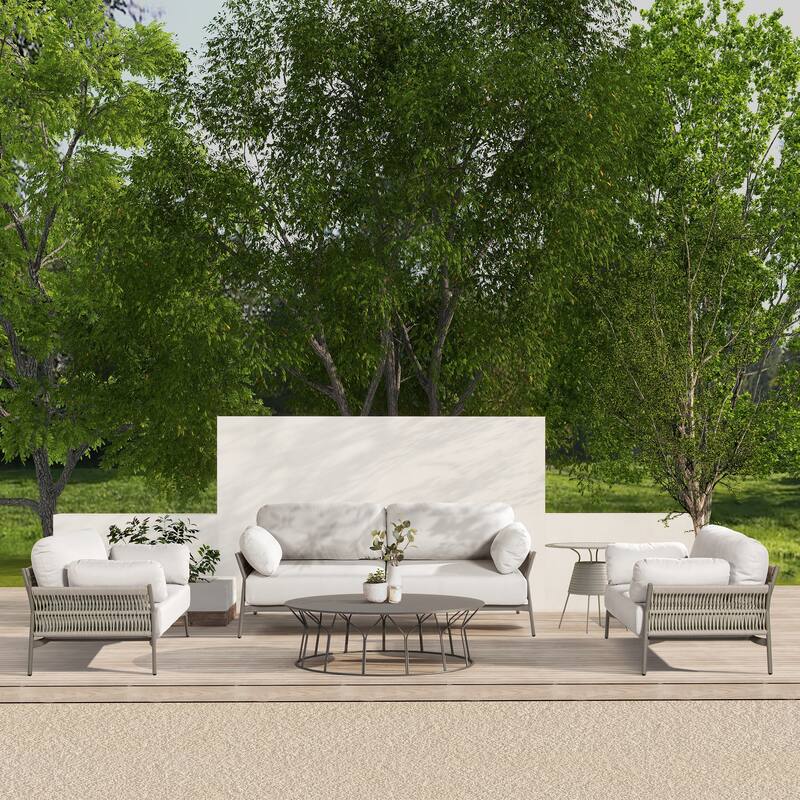 Jasper 73" Wicker Outdoor Patio Sofa with Cushions