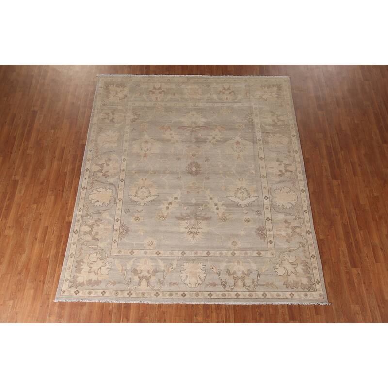 Traditional Kazak Area Rug Hand-Knotted Floral Wool Carpet - 8'9" x 9'8"