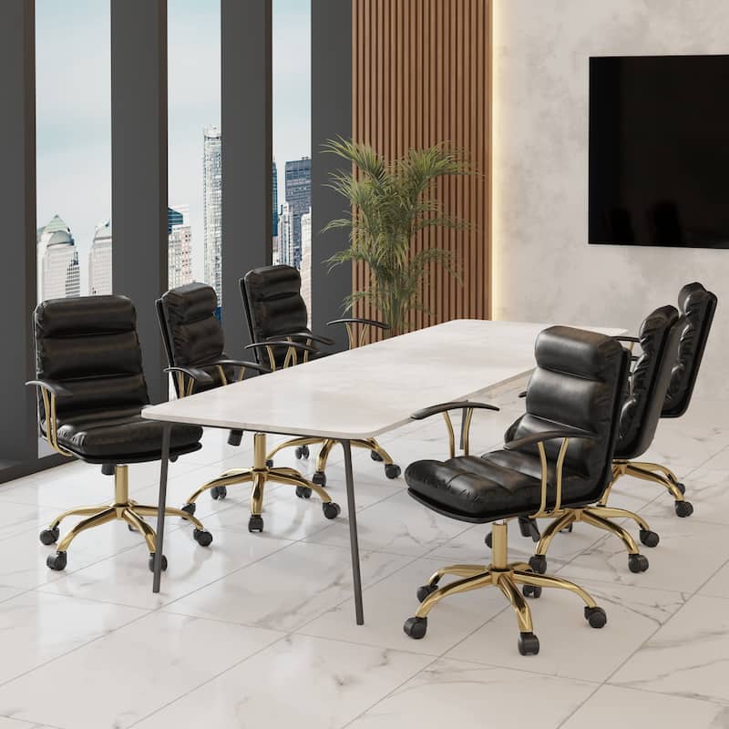 Regina Modern Executive Adjustable Office Chair Padded Leather with Tilt & 360° Swivel for Home Office Conference Work