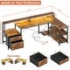 preview thumbnail 26 of 65, Reversible L Shaped Computer Desk with File Drawer & Monitor Stand & Power Outlet & LED Strip, Home Office Desk Corner Desk