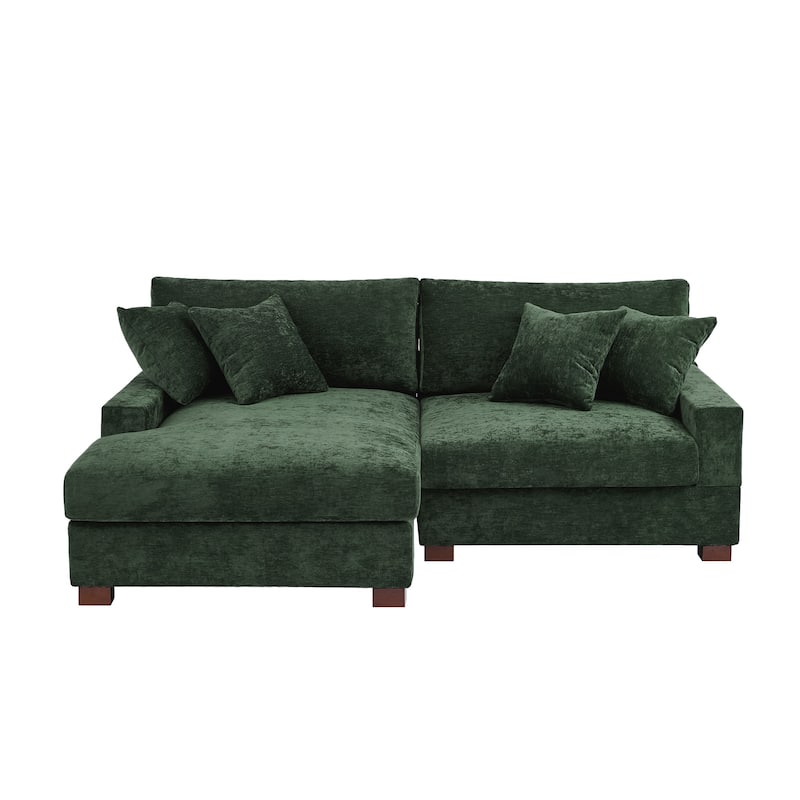 Modern Oversized Chenille Modular Sectional Sofa With Chaise