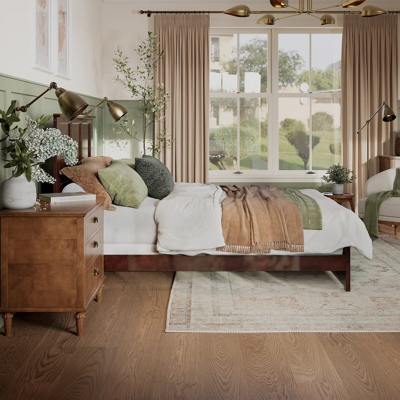 Madison Queen Foundation Bed Frame with Matching Footboard in Walnut